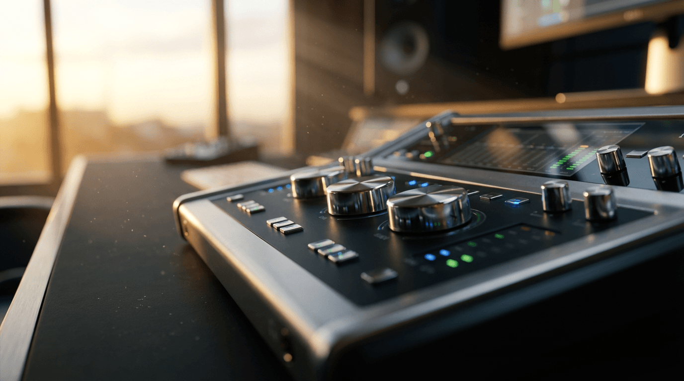 Professional DJ equipment and audio mixing setup at an event venue