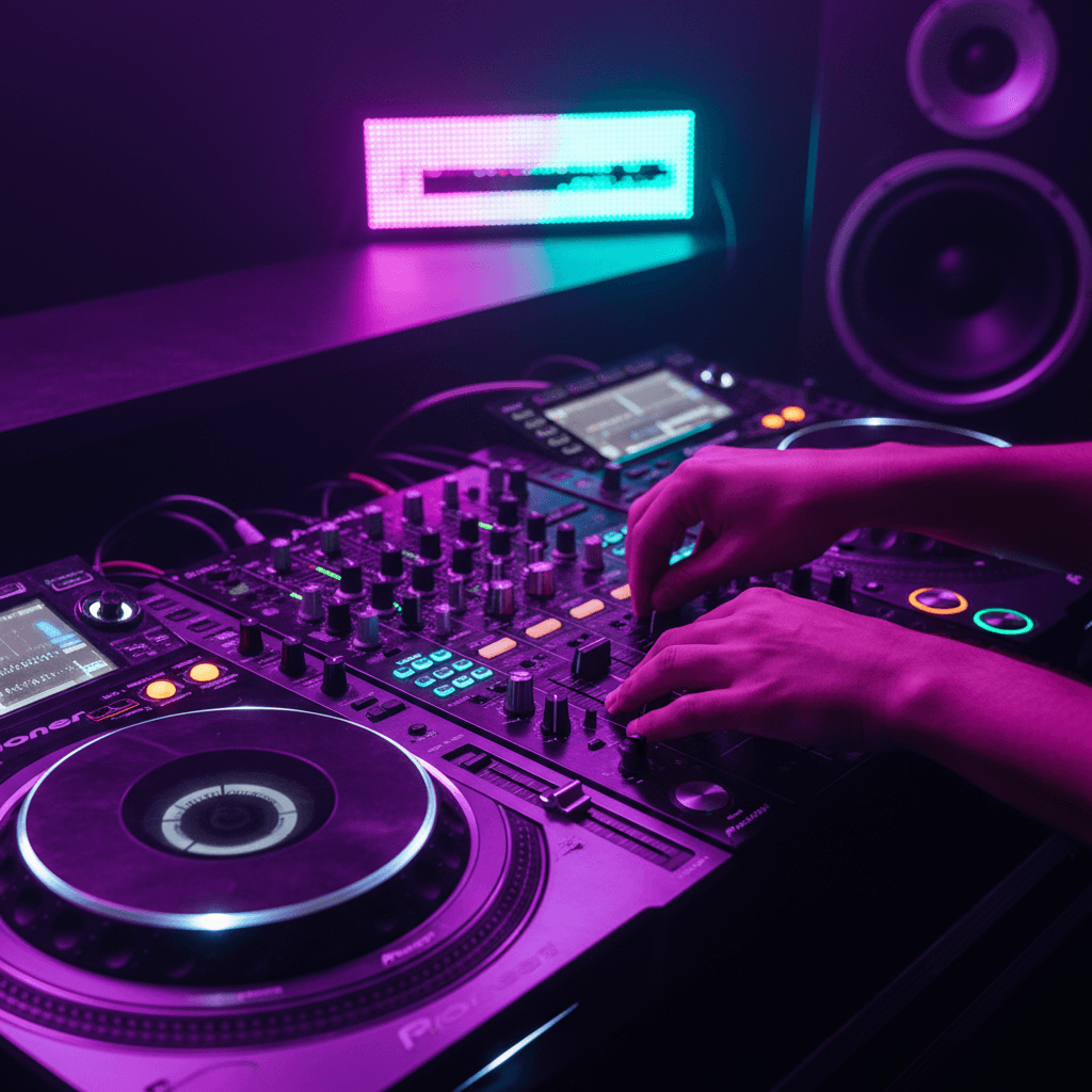 DJ mit Fokus auf Handwerk und Live-Equipment